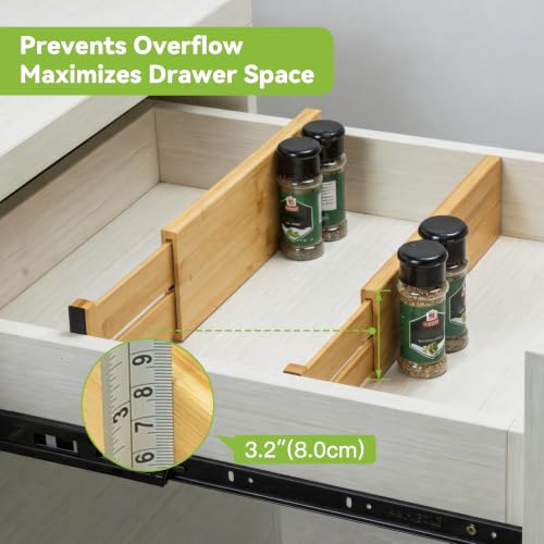 Bamboo Dresser Drawer Dividers (Natural / 3.2"H, Small)