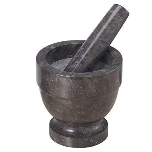 Charcoal Marble 4.75" X 4.75" Mortar & Pestle (Charcoal / 4.75" Diam. x 4.75" H)