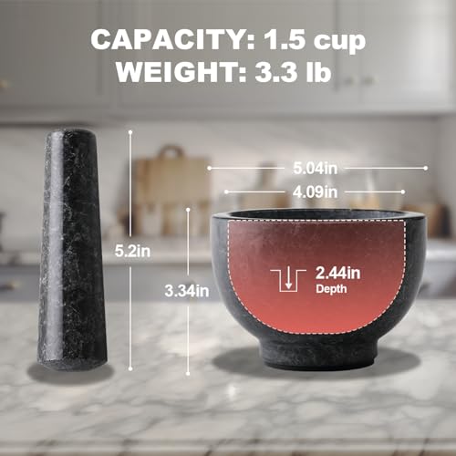 African Natural Granite Mortar and Pestle Set