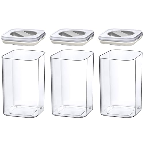 Carol - 96-Ounce Acrylic Canister (Set of 3), Plastic Airtight Food Container, Stackable for Pantry Storage, BPA-Free and Shatter-Proof, Perfect for Home and Commercial Use (96 oz (3-Pack))