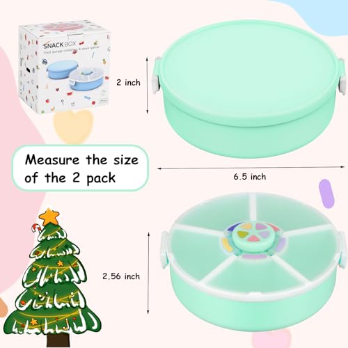 Kids' Rotating Snack Container Set (Green 2 Pack)