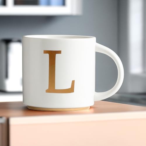 Monogram Ceramic Mugs (gold-L)