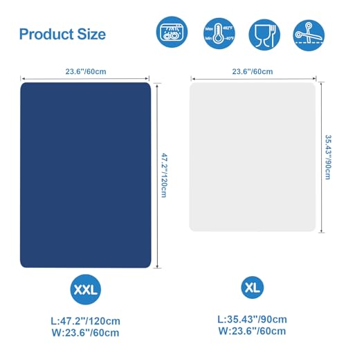 Silicone Mats for Kitchen Counter 47"x23.6"x0.08” (Blue / 47"L x 23.6"W)