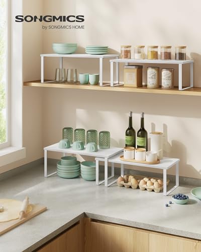 Cabinet Organizer Shelf (Cloud White + Snow White / 2*L (5.4"H) + 2*L (6.2"H))