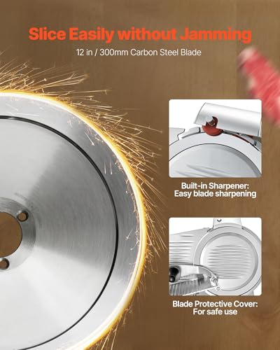 12" Commercial Meat Slicer 320W Electric Deli Food Cutter (12inch / Silver)