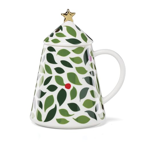 Evergreen Figural Tree Christmas Mug with Lid (Figural Tree Lidded Mug)