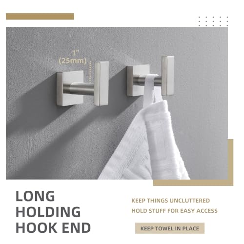 Bath Hand Towel Hook 2 Pack (Brushed Nickel)