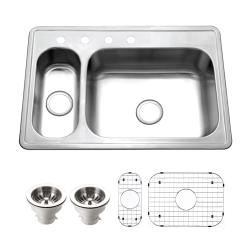 33" Stainless Steel Topmount 80 (Modern / 33" x 22" x 8")