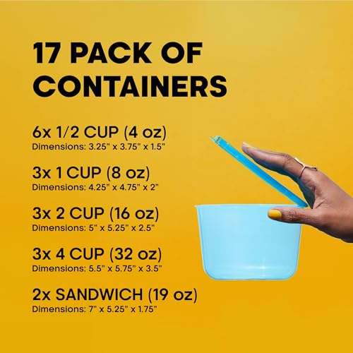 Premium Attached Food Storage Containers (17 Pack)