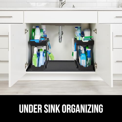 Waterproof Silicone Under Sink Mat (Black / 31"w X 22"l)
