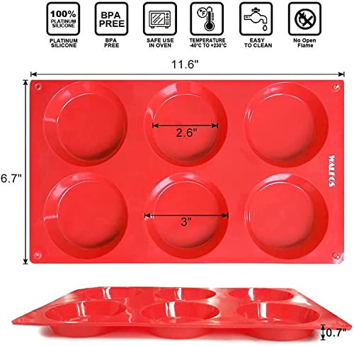 Silicone Whoopie Pie Baking Pans (Muffin Top Pan / 3 Pcs: 6 Cups, Regular)