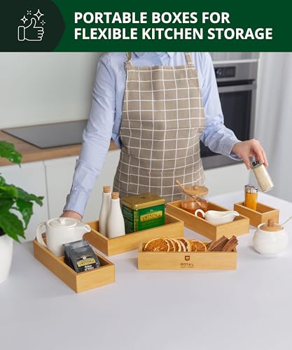 5 Piece Bamboo Drawer Organizer Set