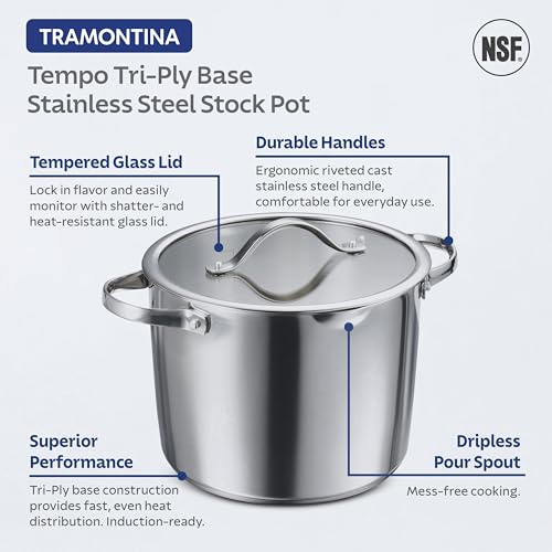 Tempo Tri Ply Base Stainless Steel 8 (Stock Pot / 8.5 Quarts)