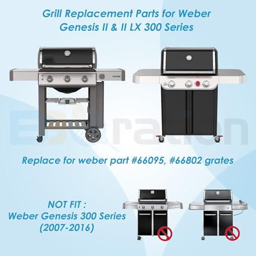 66802 18.75" Grill Grates for Weber GS4 Genesis II 300 Genesis II LX 300 Series (18 3/4" x 13 1/4"SS)