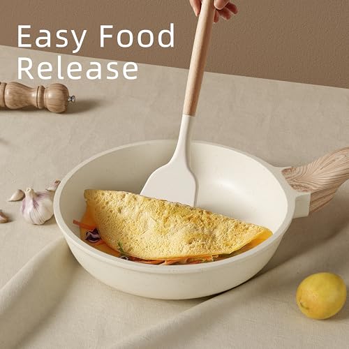 Pots and Pans Set (Cream White / 20 Piece Egg Pan Set)
