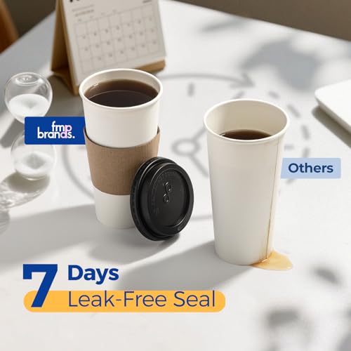 24 oz 100 Pack To Go Coffee Cups with Lids and Sleeves (24 oz)