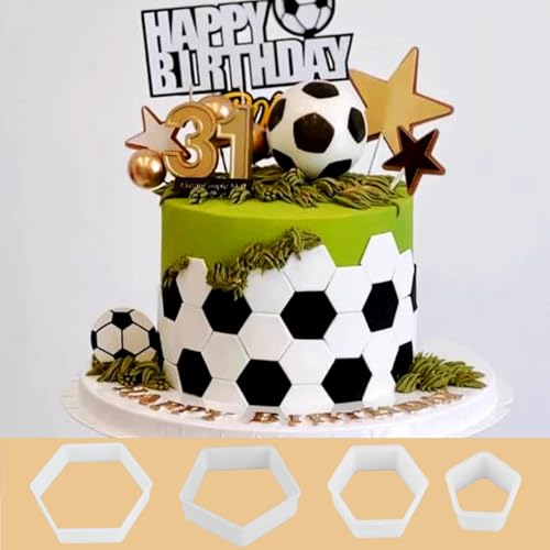 8 Pcs Soccer Ball Hexagon Cookie Cutter