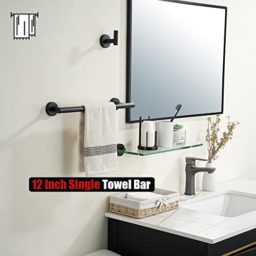 Black Towel Bar (Black / 15 Inch)