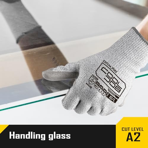 120 Pairs A2 PU Cut Resistant Safety Work Gloves with Grip (120 Count)