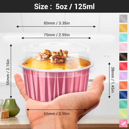 Disposable Ramekins with Lids (Carmine / 60pcs)