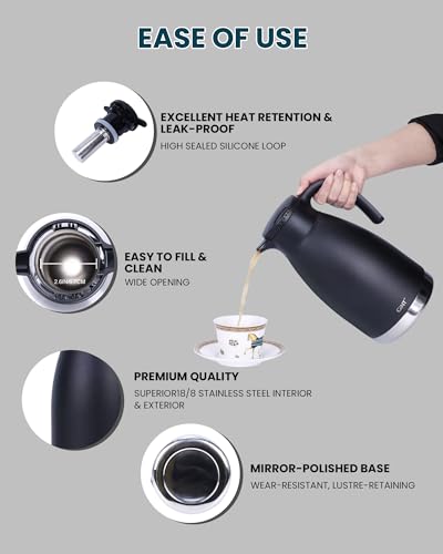 74oz Thermal Coffee Carafe with Infuser (Dark Black / 74.4 Ounces)