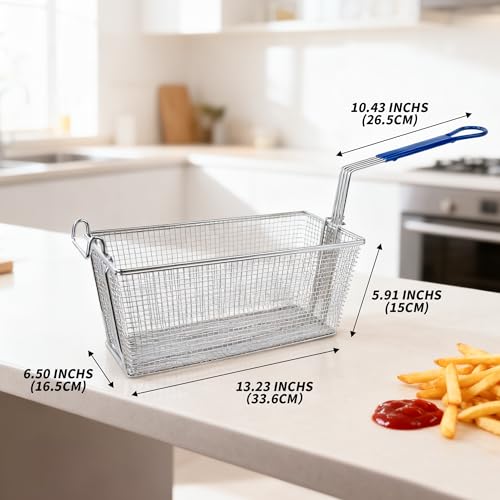 4 Pack Commercial Deep Fryer Baskets with Front Hooks