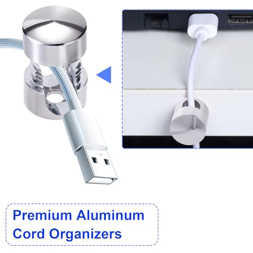 5 Sets Charger Holders for Cords (5 Sets / Silver)