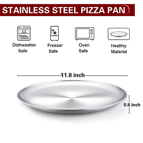 Pizza Pan 12 inch Pizza Pan Stainless Steel Pizza Oven Pan Tray (12 Inch)