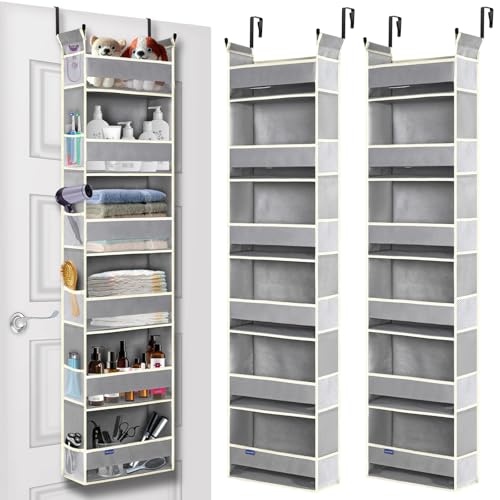 2 Pack Over The Door Hanging Organizer 6 (Grey / 6-shelf 2 Pack)