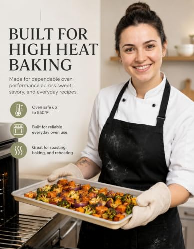 Ceramic Baking Sheet 15" x 10" Quarter Sheet Pan (Ceramic Quarter Sheet Light Grey)