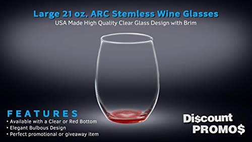 10 ARC Stemless Wine Glasses Set (10 Count)