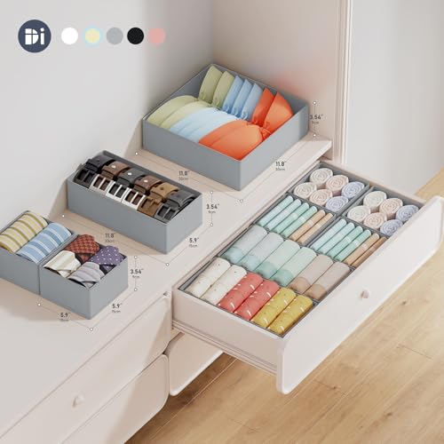 Drawer Organizer Clothes Storage (Gray / 18 Pack)