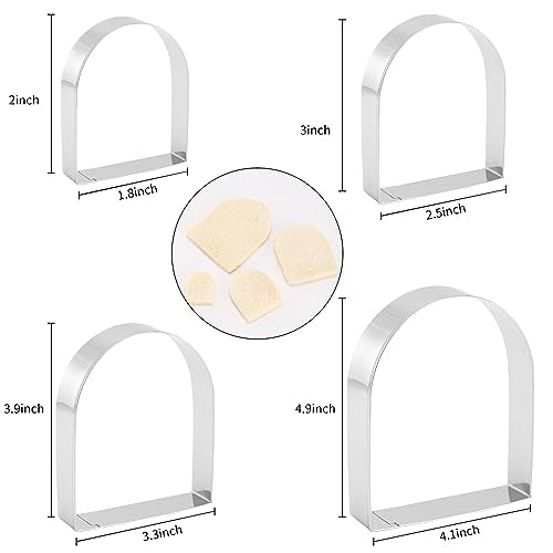Arched Cookie Cutter Set ANCKNE 4 piece geometric cookie cutter molds (Arched)