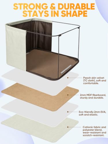 4 Pack Fabric Closet Storage Bins for Shelves (White for DIY / 4PCS/Small-12x8x8)