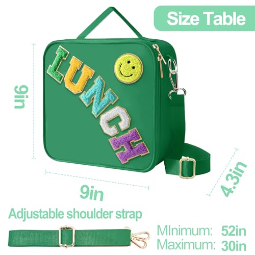 Insulated Lunch Bag With Adjustable Shoulder Strap (Dark Green)