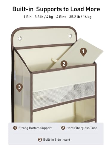 Hanging Over the Door Organizer 1 Pack (Beige / 4 Tier)