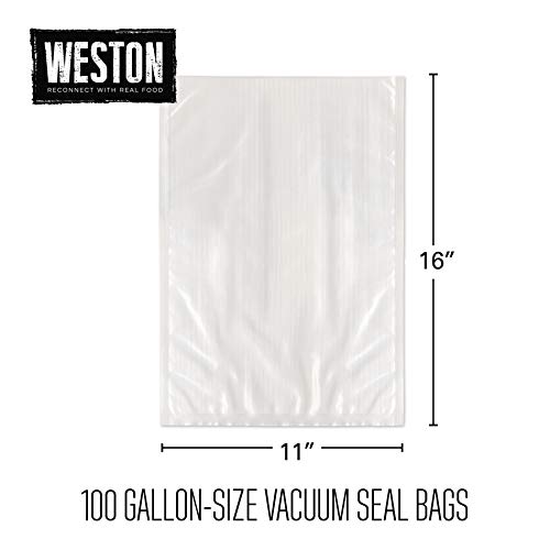 11" x 16" Gallon Vacuum Sealer Bags For Meal Prep & Sous Vide (100 Count, Clear / 11" x 16" (Gallon))