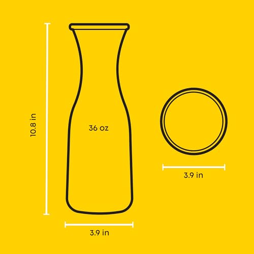 Glass Carafe with Lid (Set of 3, 36 Ounces each)