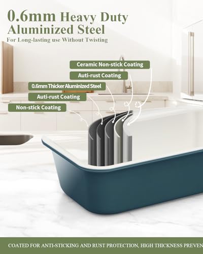 Ceramic Nonstick Baking Pans Set (Blue / 33 PCS)