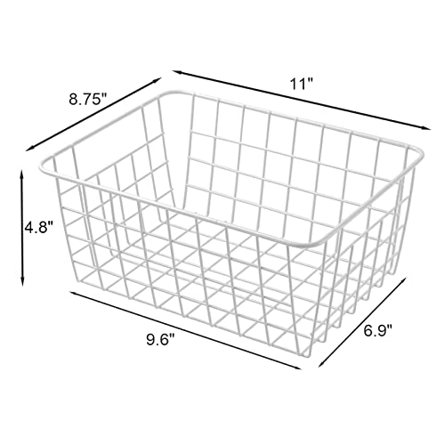 11" Upright Freezer Storage Baskets (White / 11"-4Pack)