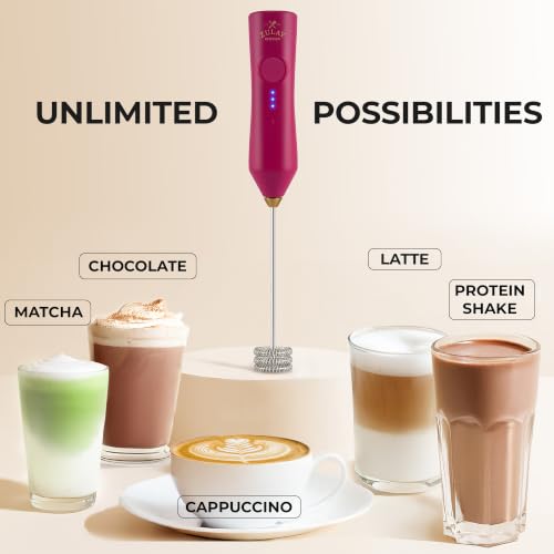 Rechargeable Milk Frother Handheld (ZK Dynamic Tornado Dragonfruit / Rechargeable Z1 Motor Max)