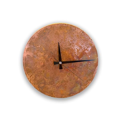Handmade Copper Wall Clock Artisan Touch in Every Piece (Rusty Clock / 17.7)