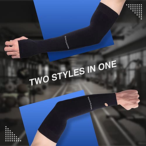 UV Sun Protection Arm Sleeves with Thumb Holes for Women (White-palm)