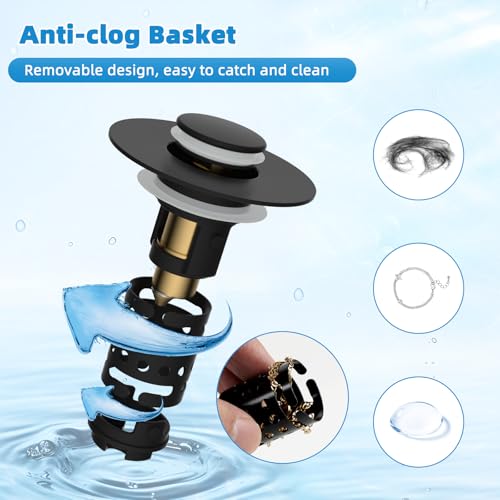 2PCS Universal Bathroom Sink Drain Strainer Hair Catcher (2 Count)