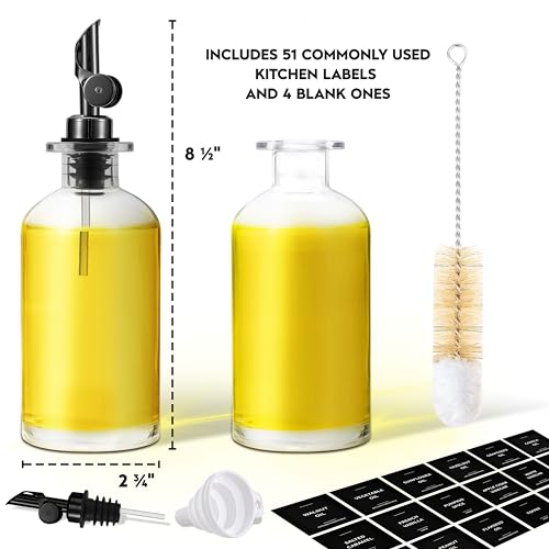 Oil Dispenser for Kitchen (11.8 fl oz (2-Pack) / Black)
