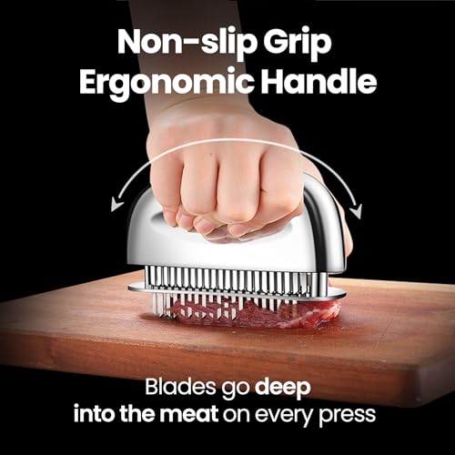 Meat Tenderizer Tool with 60 Stainless Steel Sharp Needles (Meat Tenderizer Tool)