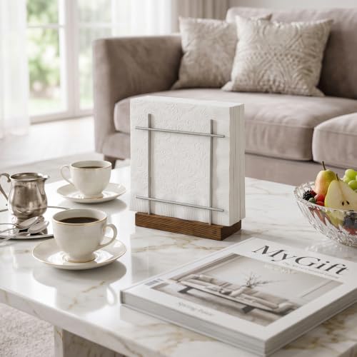 Upright Napkin Holder (Silver / Brown)