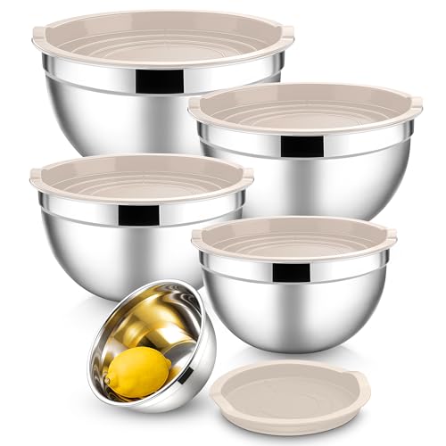 Mixing Bowls with Lids Set (Khaki / 10 Piece)