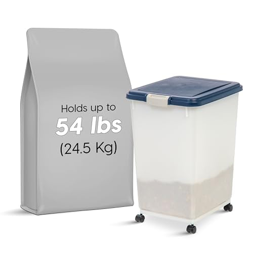 Dog Food Storage Container (54 lbs / Navy/Pearl)