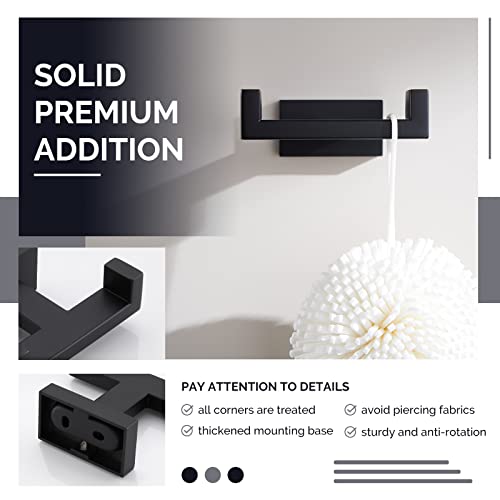 Double Towel Hook Matte Black (1 Pack / Matte Black)
